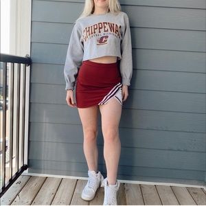 Maroon game day cheerleading skirt